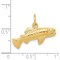 14K Yellow Gold Trout Fish Charm Fishing Pendant Jewerly 16mm x 24mm
